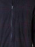 zipped long plaid shirt