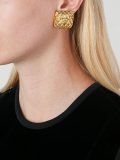 quilted square clip-on earrings