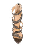 metallic strappy sandals