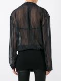 ribbed hem pinstripe shirt