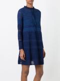 ruffled neck shift dress