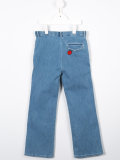 embroidered wide leg jeans