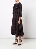 plaid ruffled front dress