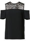 sheer panel cut-off T-shirt