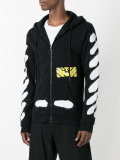 stripe print hooded jacket