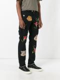 floral embroidery trousers