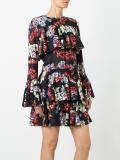multiple prints ruffled dress