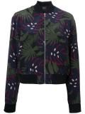 leaf print bomber jacket