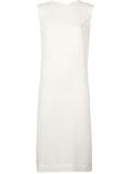 sheer panel shift dress
