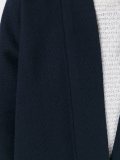 long overlapping collarless coat
