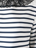 lace trim striped top