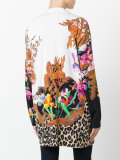 bird print cardigan