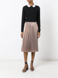 pleated metallic skirt 