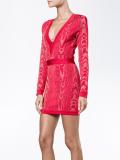 Moire patterned mini dress