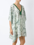 v neck printed kaftan