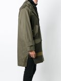 hooded panelled coat