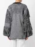 fringed checked jumper
