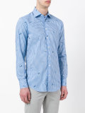 checked fish print shirt
