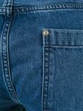 logo饰拼色牛仔裤