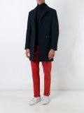 buttoned mid-length coat
