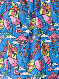 kite patterned off-shoulder blouse