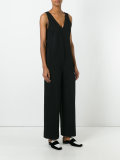 straight V-neck jumpsuit