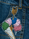 ice cream appliqué denim shorts