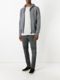 zip-front hooded sweatshirt