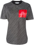 butterfly pocket striped T-shirt 