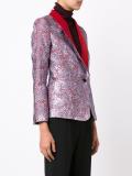 metallic smoking jacket 
