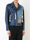 colour block biker jacket