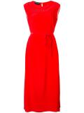 drawstring midi dress
