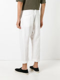 drawstring cropped tapered trousers