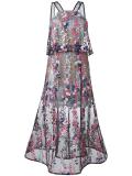 floral embroidery sheer dress