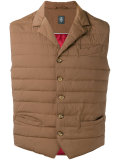 lined, horizontal padded gilet with lapels