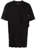 zipped fuzzy pocket T-shirt