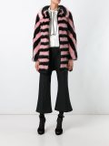 striped fur effect coat