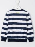 logo print striped sweatshirt