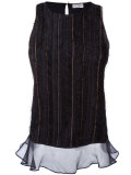 Textured sheer trim top