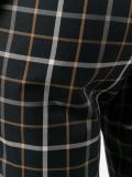 checked ruffle hem trousers