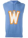 hooded knitted sleeveless top