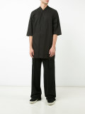 collarless shirt