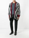 striped open cardigan