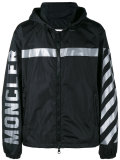 stripe hooded jacket