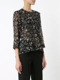 floral print sheer blouse