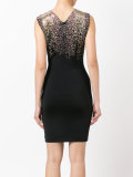 studded shoulder V-neck dress