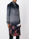 plaid floral mid coat