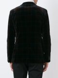 plaid single breasted blazer
