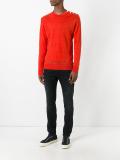 embossed striped jumper