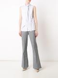 stitching detail flared trousers